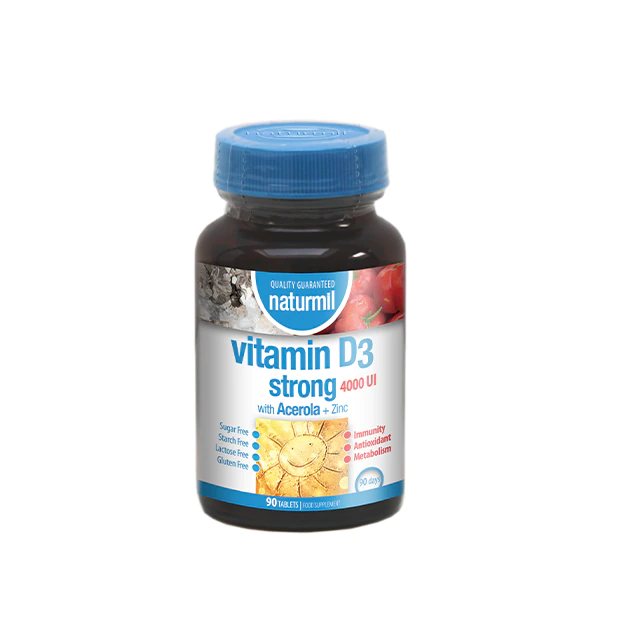 Vitamina D3 Strong 4000UI, 90 tablete, Naturmil