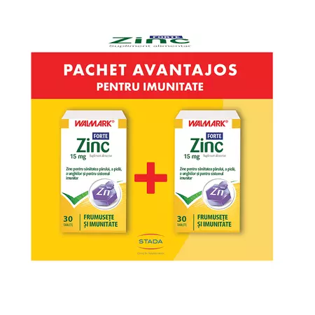 Pachet Zinc Forte 15mg, 30+30 tablete, Walmark