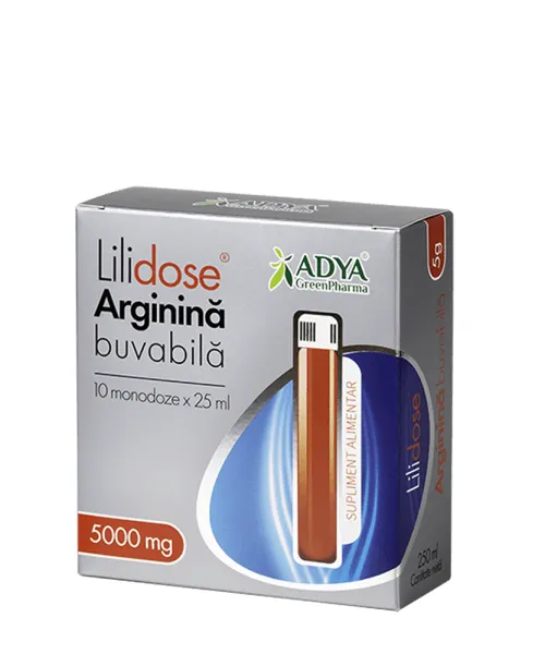 Arginina Buvabila Lilidose 5g, 10 monodoze x 25ml, Adya Green Pharma