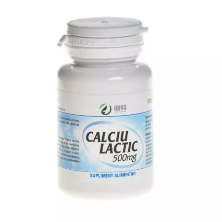 Calciu lactic 500mg, 100 comprimate, Adya