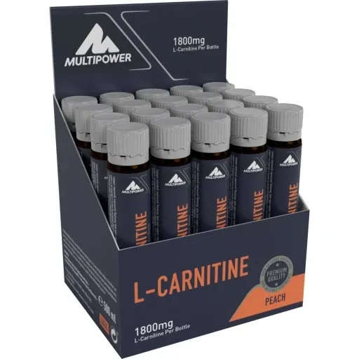L-Carnitina shots cu aroma de piersica, 20 monodoze, 25ml, Multipower