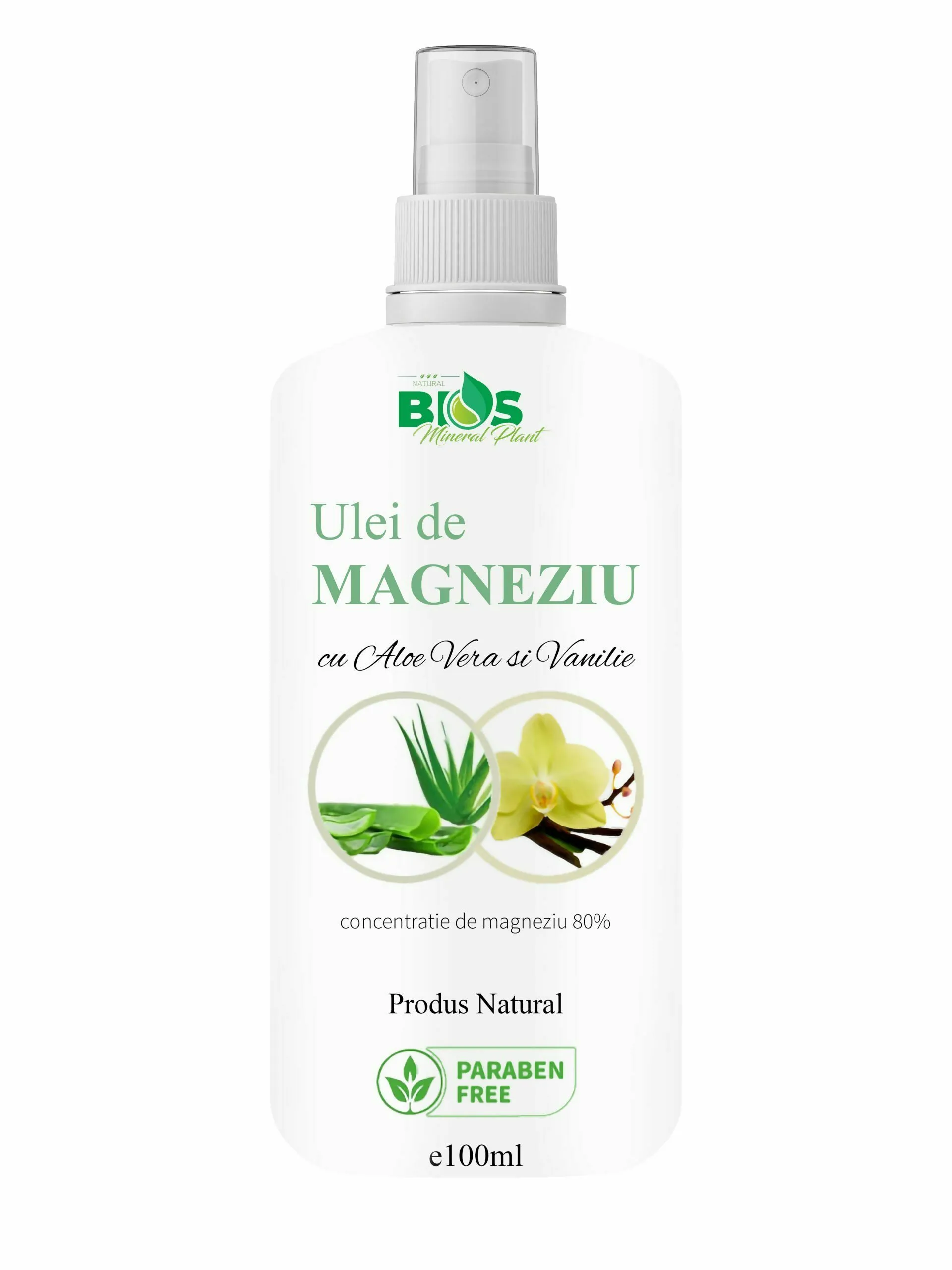 Ulei de magneziu, aloe vera si vanilie, 100ml, Bios Mineral Plant
