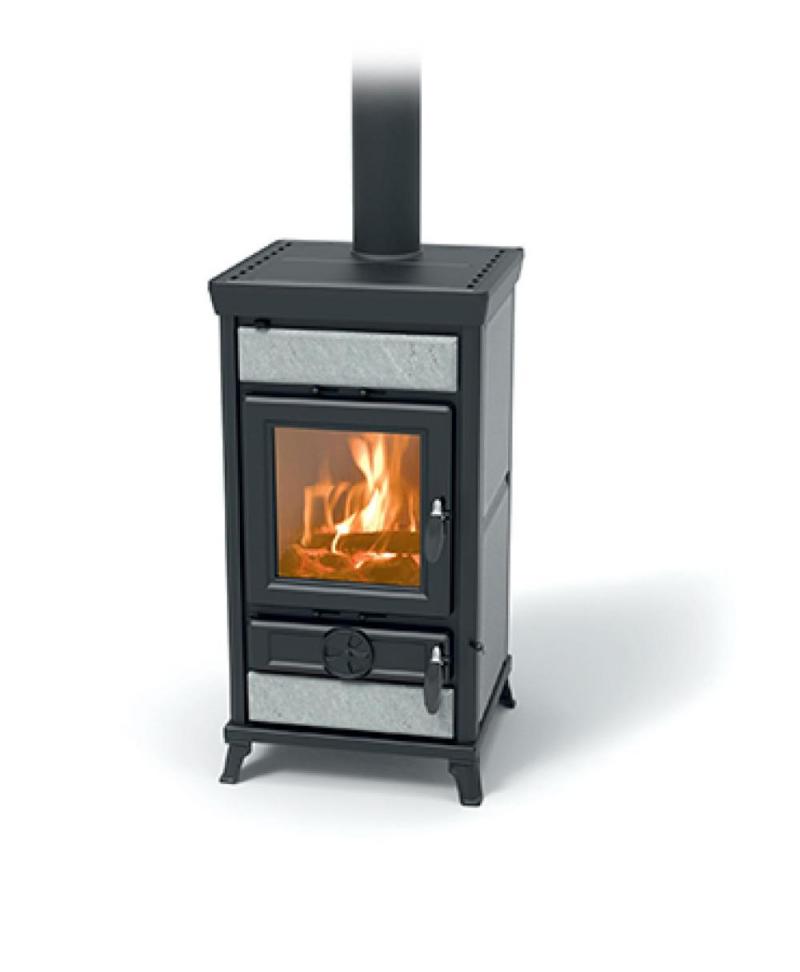 Soba tip semineu,stone, din otel,Thermorossi,Ilaria stone,pe lemn,cu plita,11.1 kw