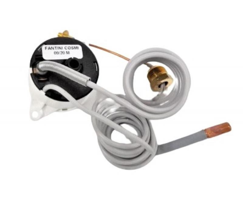 TERMOMANOMETRU CIRCULAR CU TUB CAPILAR 120 C, 4bar, D43, niplu