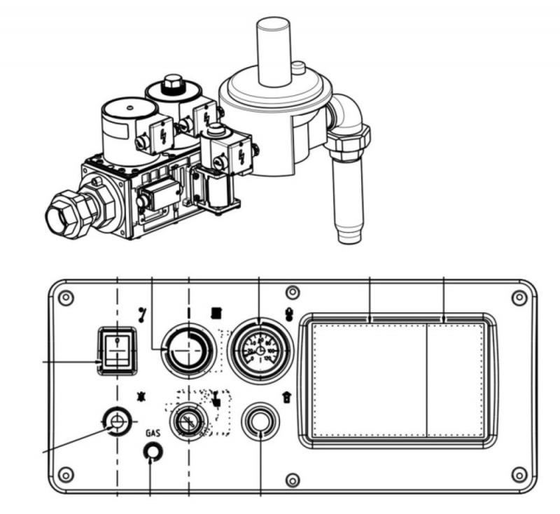 Furnace & Boiler Accessories Kit vana gaz si tablou comanda, sime, pentru cazan rs 215