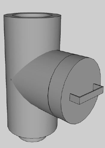 Gura vizitare R, inox, pentru cos de fum izolat, FI, D.450mm