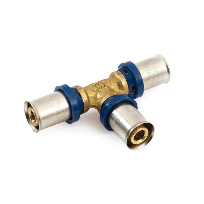 Teu egal, alama galbena, mansoane otel, instalatii multistrat, sertizare, General Fittings, D.50mm