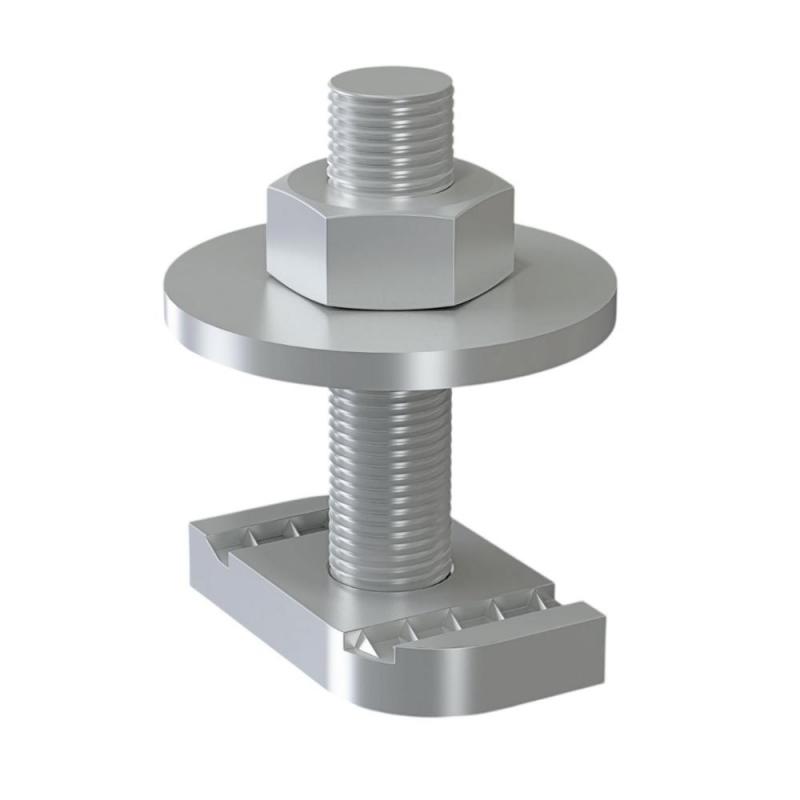 NICZUK NICZUK Element fixare colier din otel galvanizat, piulita glisanta dintata, tija filetata m8x50mm, saiba si piulita hexagonala,