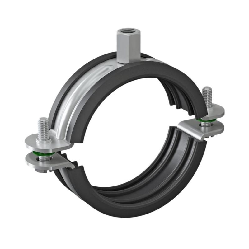 Plumbing Pipe Clamps NICZUK Colier din otel galvanizat, cu garnitura de cauciuc, cu 2 prinderi tip duo, m8/m10, 1 1/2 (47-52mm)