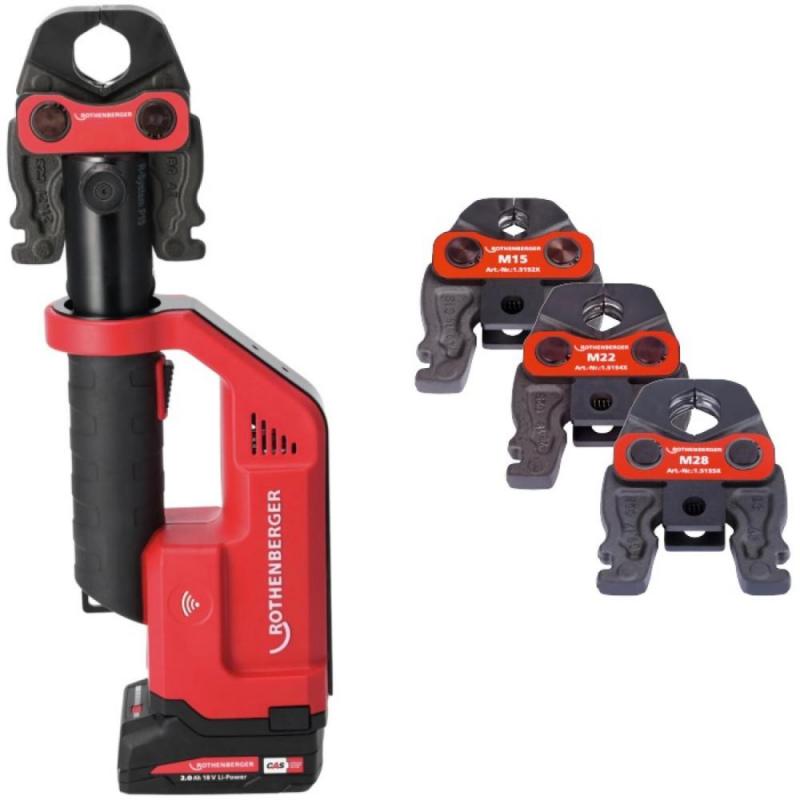 sertizat furtune ROTHENBERGER Masina de sertizat, electro-hidraulica, rothenberger, romax compact iii, acumulator 18v / 2.0 ah, eu, ampshare, set m...