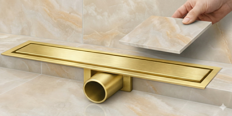 Drains BELFORM Rigola fortuna 50 cm auriu periat