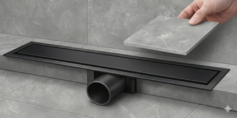 Drains BELFORM Rigola infinity 60 cm negru mat
