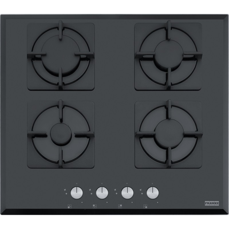 Plita incorporabila Franke FHNG 604 4G BK C, Gaz, 4 arzatoare, Aprindere electrica, Dispozitiv siguranta, 60 cm, Sticla neagra