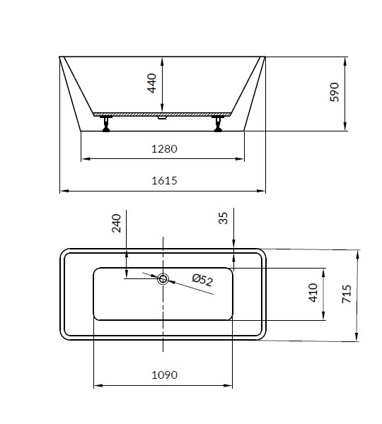 Cazi de baie Cada acril ,dreptunghiulara ,Dezit ,Cersanit ,a
