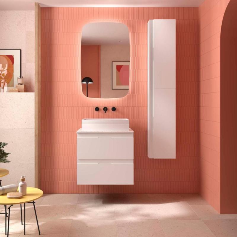 Bathroom Vanities N/A Mobilier pentru lavoar, salgar, emma, suspendat, alb mat, mdf, 59.8x45x54 cm