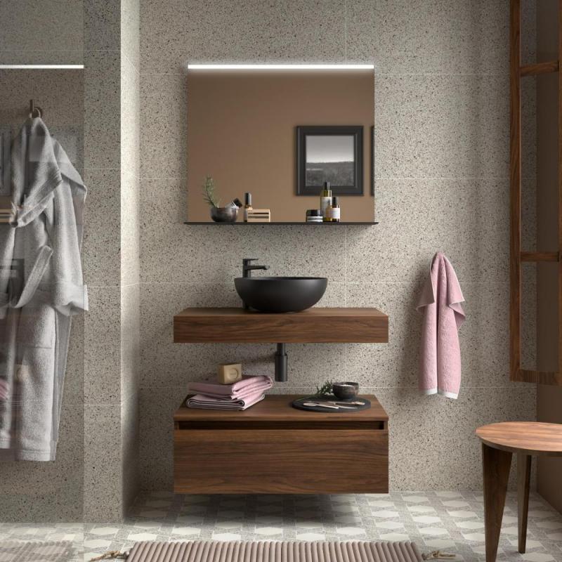 Bathroom Vanities N/A Blat salgar, domus, walnut maya, 81x46x10 cm