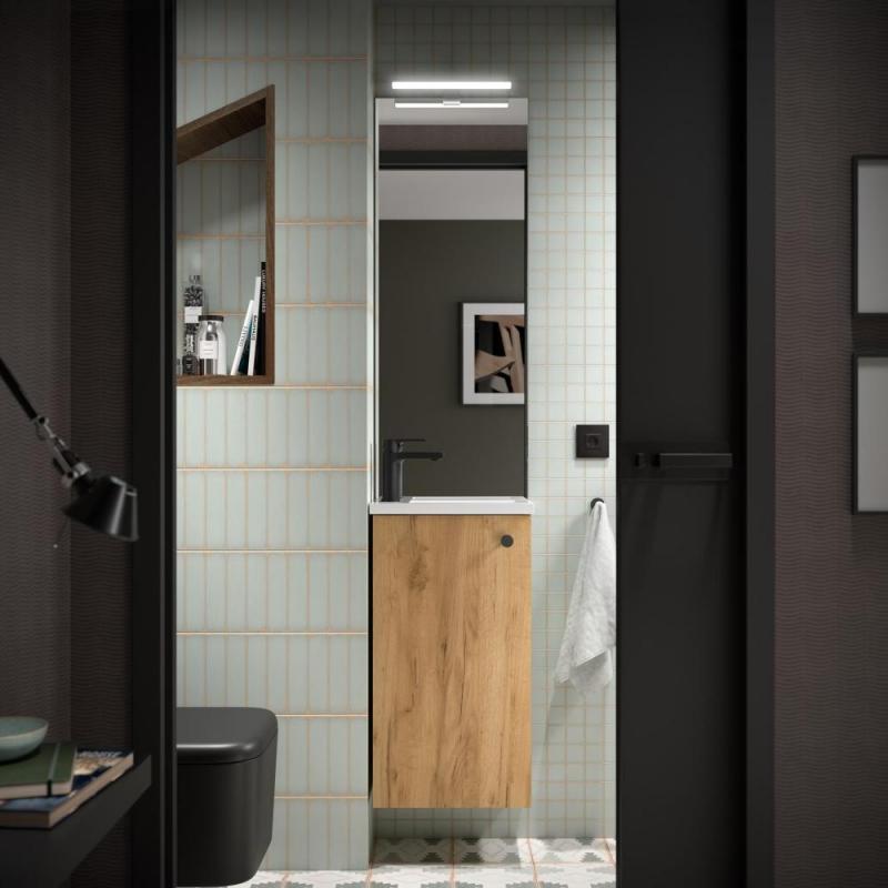 Bathroom Vanities N/A Set mobilier, salgar, marville, cu lavoar, suspendat, africa oak, pal, 39x21.8x72 cm