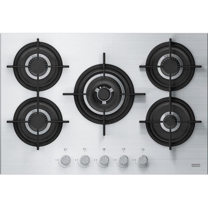 Plita incorporabila Franke Crystal FHCR 755 4G TC HEXAC,Gaz,75.3 cm,Inox satinat