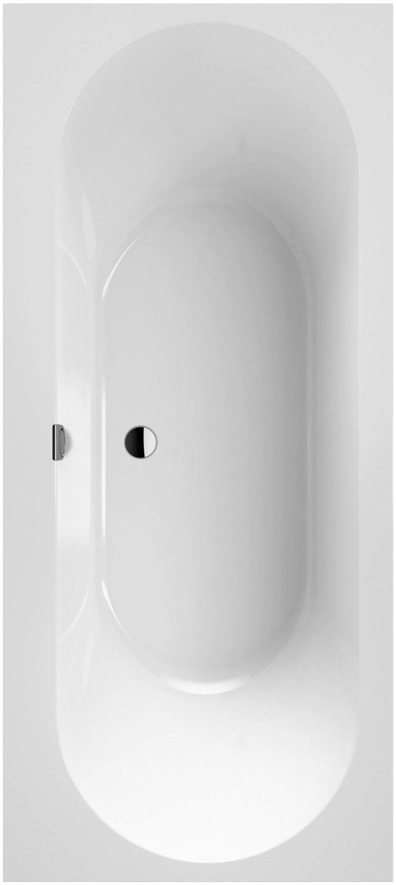 Cada din Quaryl, dreptunghiulara, Villeroy&Boch,Oberon, alb lucios, picioare incluse, 180x80CM