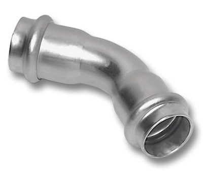 Cot, otel inox, 45 grade, sertizare, Nirotherm, FF, Sanha, D.108mm