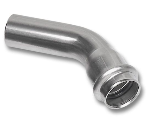 Cot, otel inox, 45 grade, sertizare, Nirotherm, MF, Sanha, D.42mm