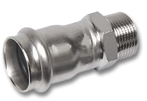 Adaptor otel inox, sertizare, Nirotherm, Sanha, M-F, D.88,9mmX3''