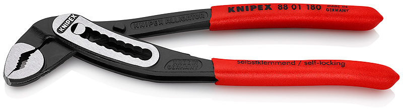 Knipex 8801180 Cleste Alligator® pentru pompe de apă, manere izolate cu mansoane plastifiate, lungime 180 mm