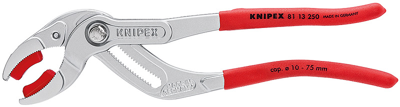 Knipex 8113250 Cleste pentru tevi, robineti, piese din plastic 10-75 mm, lungime 250 mm