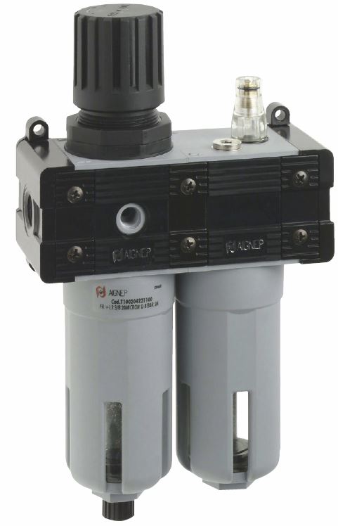 Baterie filtranta cu regulator de presiune, manometru si ungator, filtru 20 µm, AignepT10N205241100 