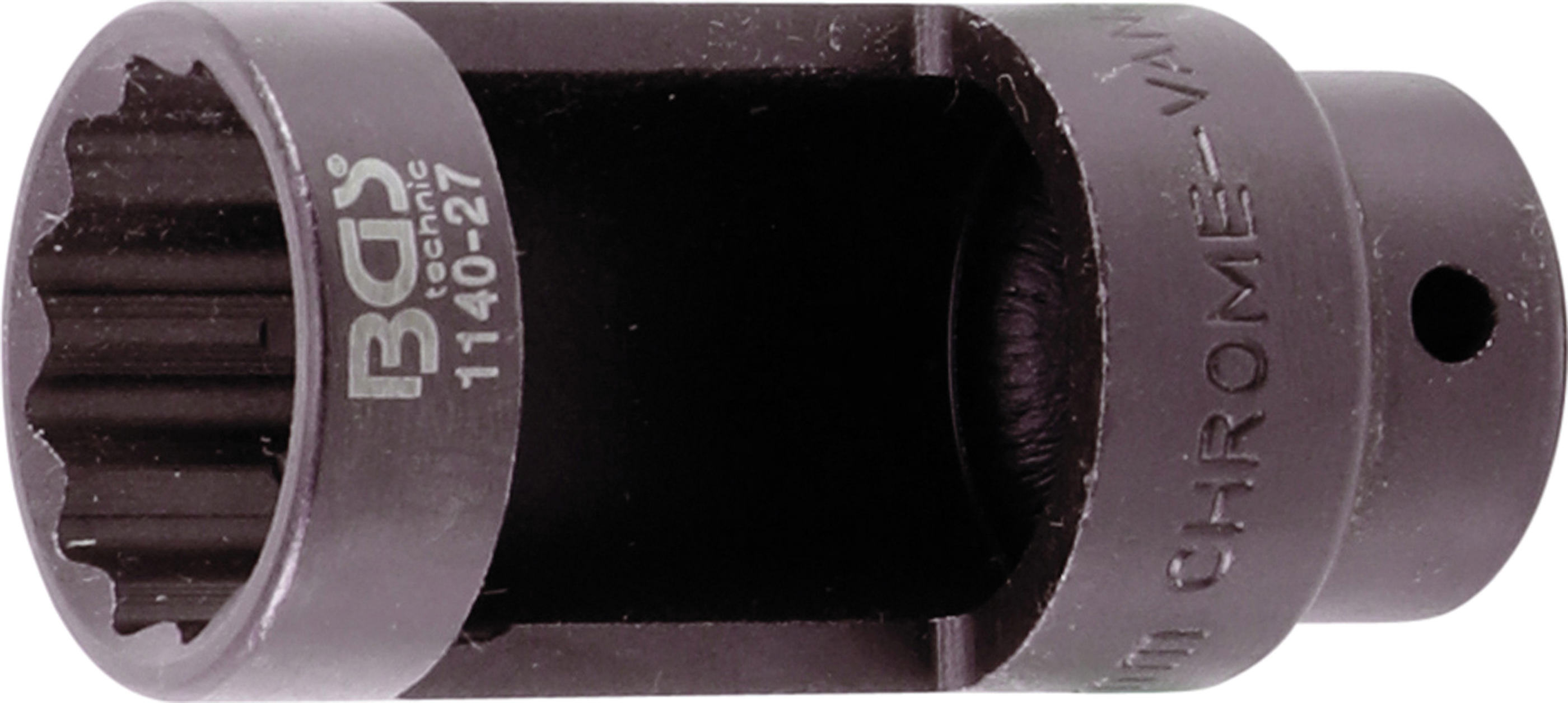 BGS 1140-27 Cheie tubulara decupata pentru sonda Lambda, 27 x 78 mm, 12 colturi, antrenare 12,5mm(1/2")