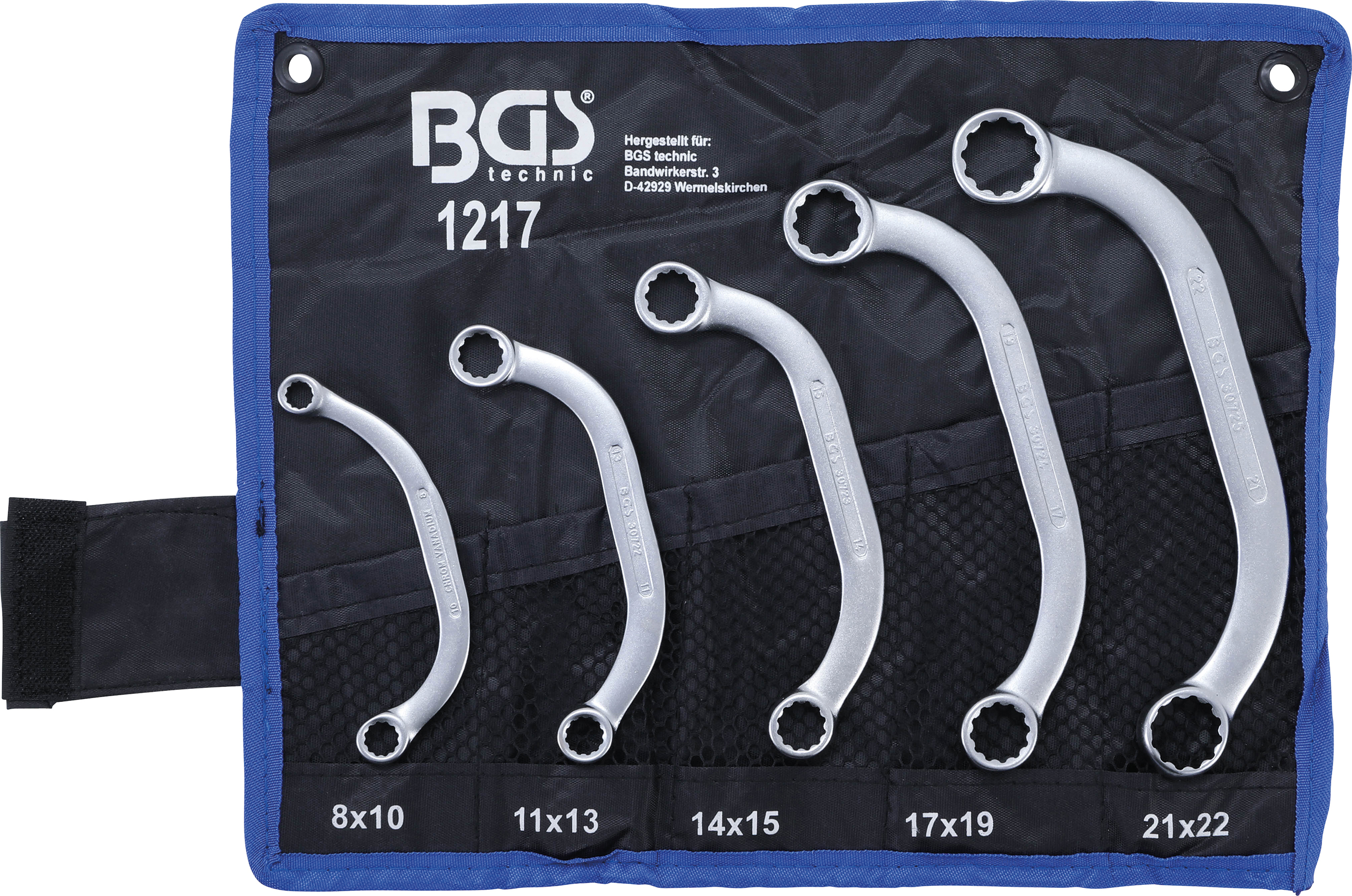 BGS 1217 Set chei inelare forma C 8 x 10 - 21 x 22 mm, 5 piese