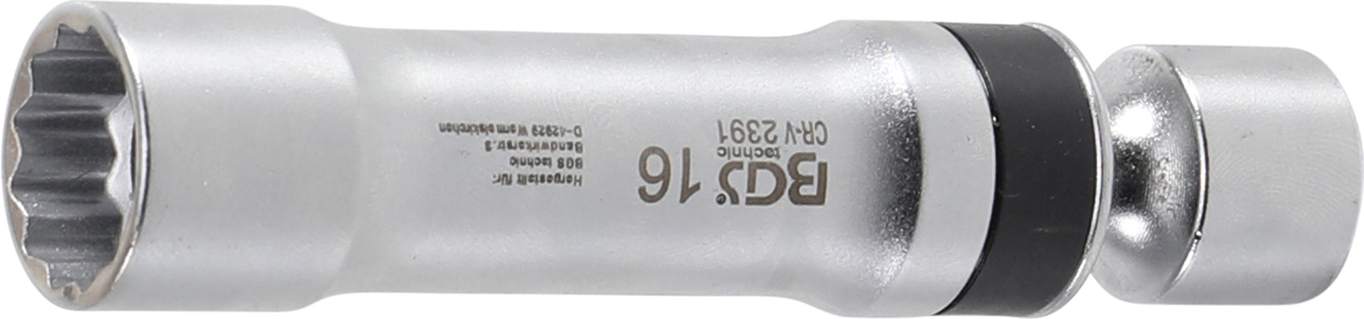 BGS 2391 Cheie tubulara de bujii 16mm articulata in 12 colturi cu arc interior pentru fixarea bujiei