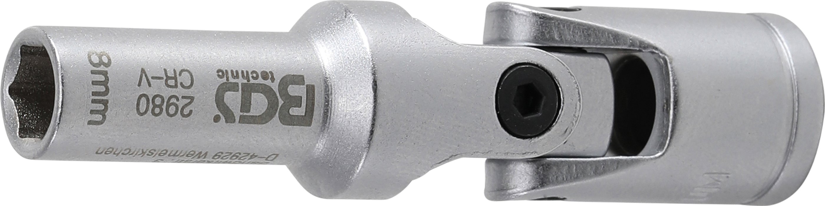 BGS 2980 Cheie tubulara 8 mm articulata  pentru bujii incandescente, actionare 10 mm (3/8")