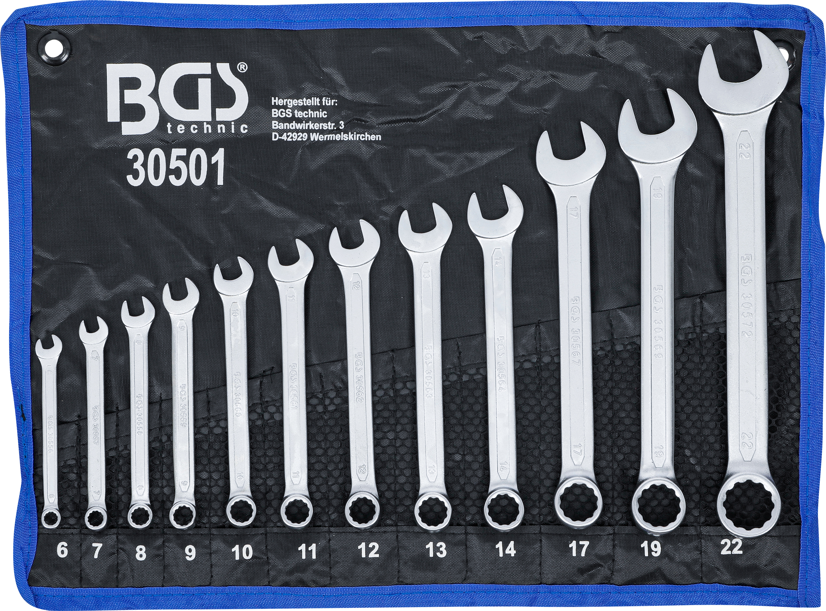 BGS 30501 Set chei combinate,12 piese,6-22 mm