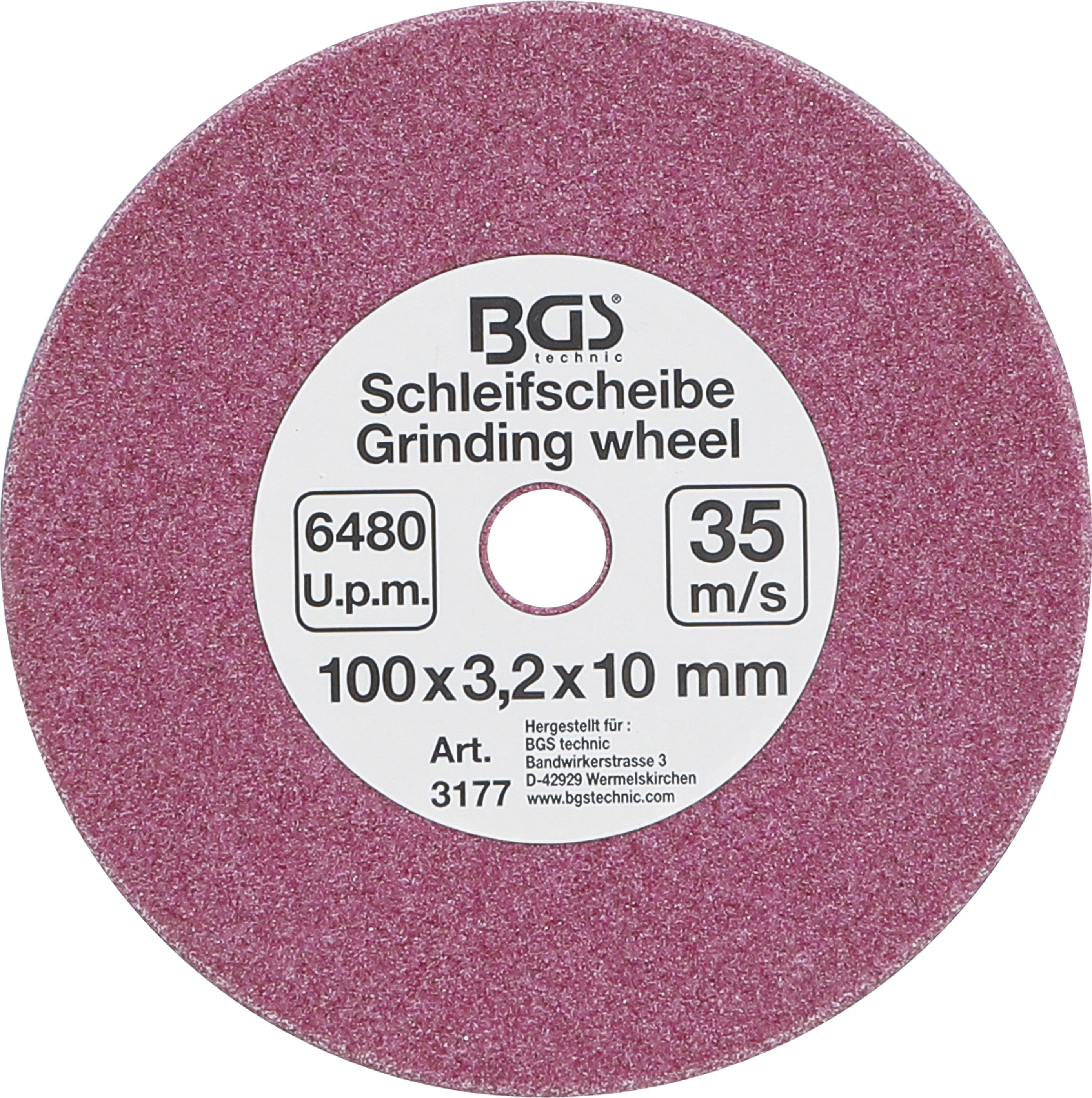 BGS 3177 Disc pentru ascutit, 100x3,2x10 mm (1/4", 0,325" si 3/8") pentru BGS 3180