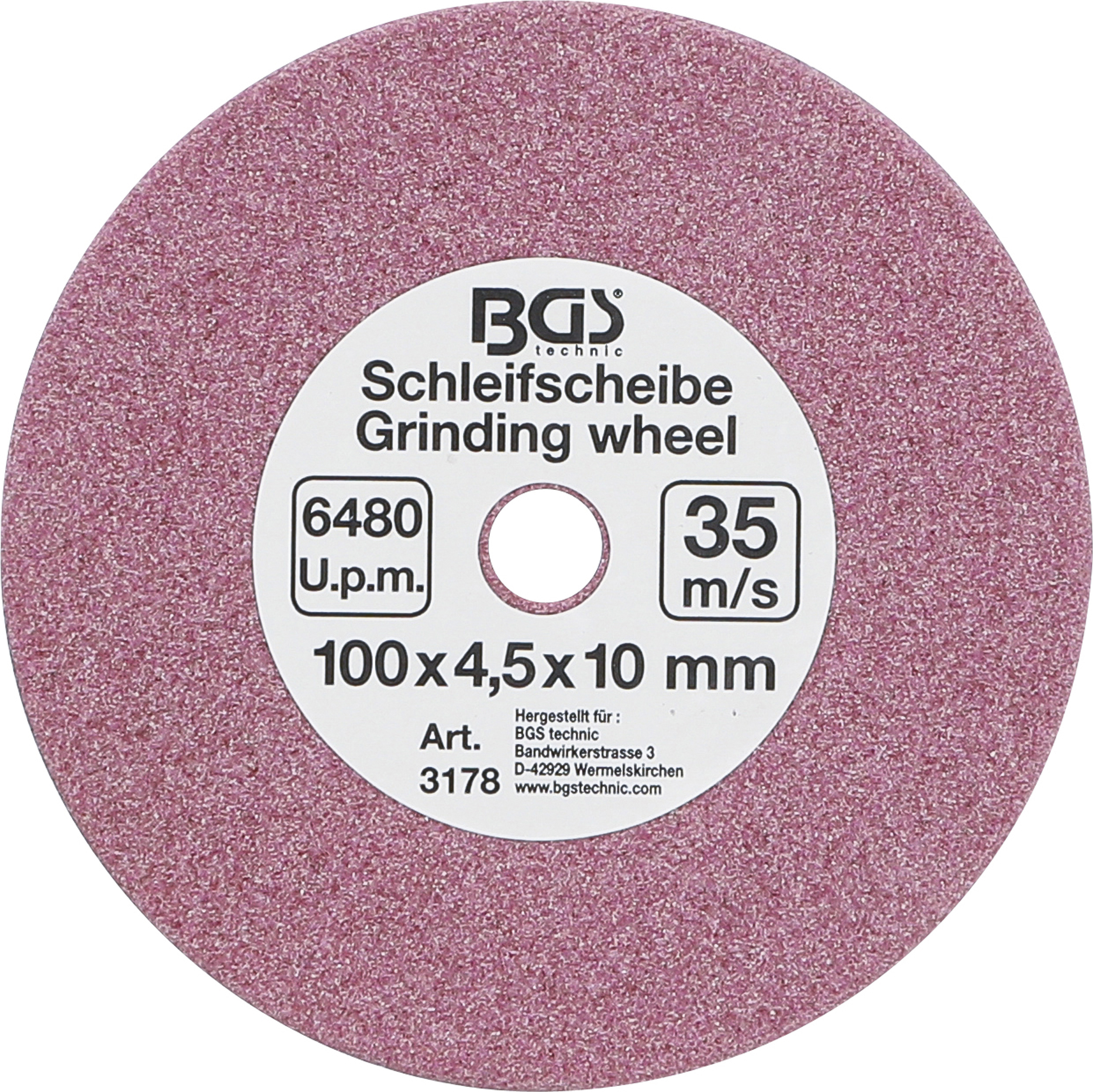 BGS 3178 Disc pentru ascutit, 100x4,5x10 mm (3/8"+0,404") pentru BGS 3180