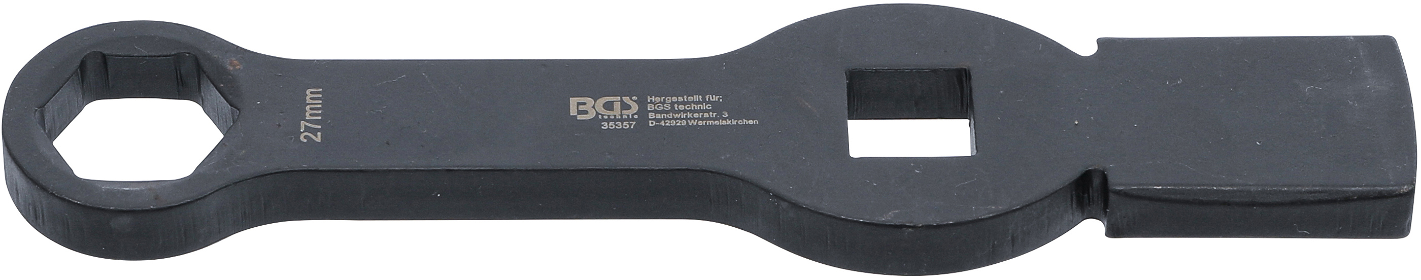 BGS 35357 Cheie inelară de impact, 6 colţuri, cu 2 suprafeţe de impact, 27 mm