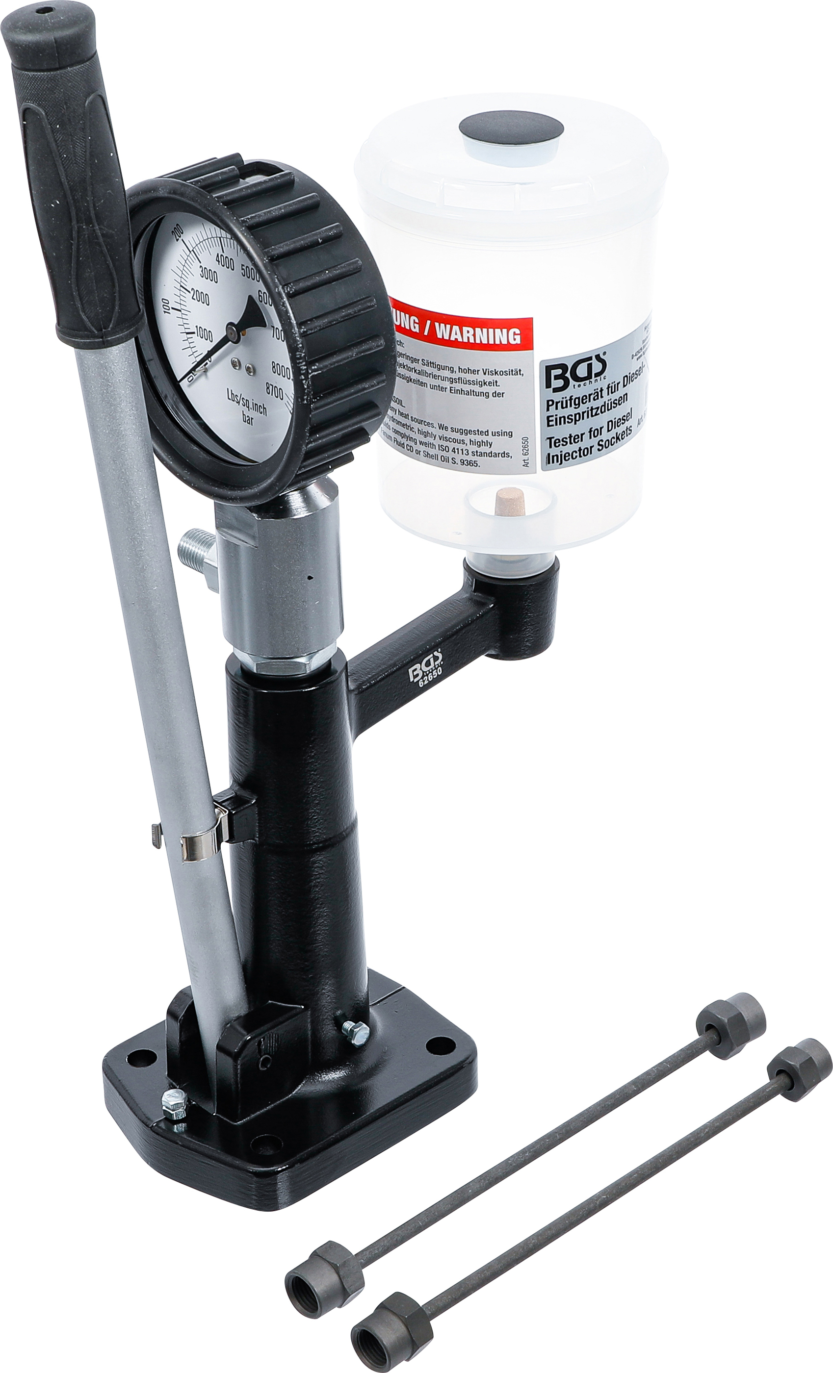 BGS 62650 Tester pentru reglarea presiunii de injectie, verificarea presiunii de deschidere a duzelor, pulverizare, control acustic