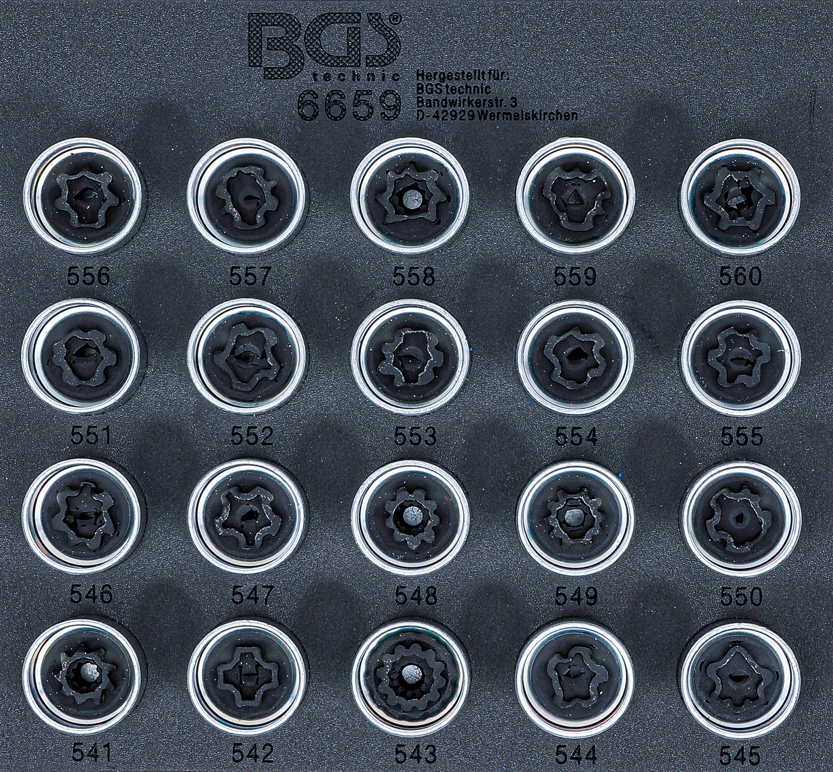 BGS 6659 Set chei pentru antifurturi roți Volkswagen-Audi, 20 piese