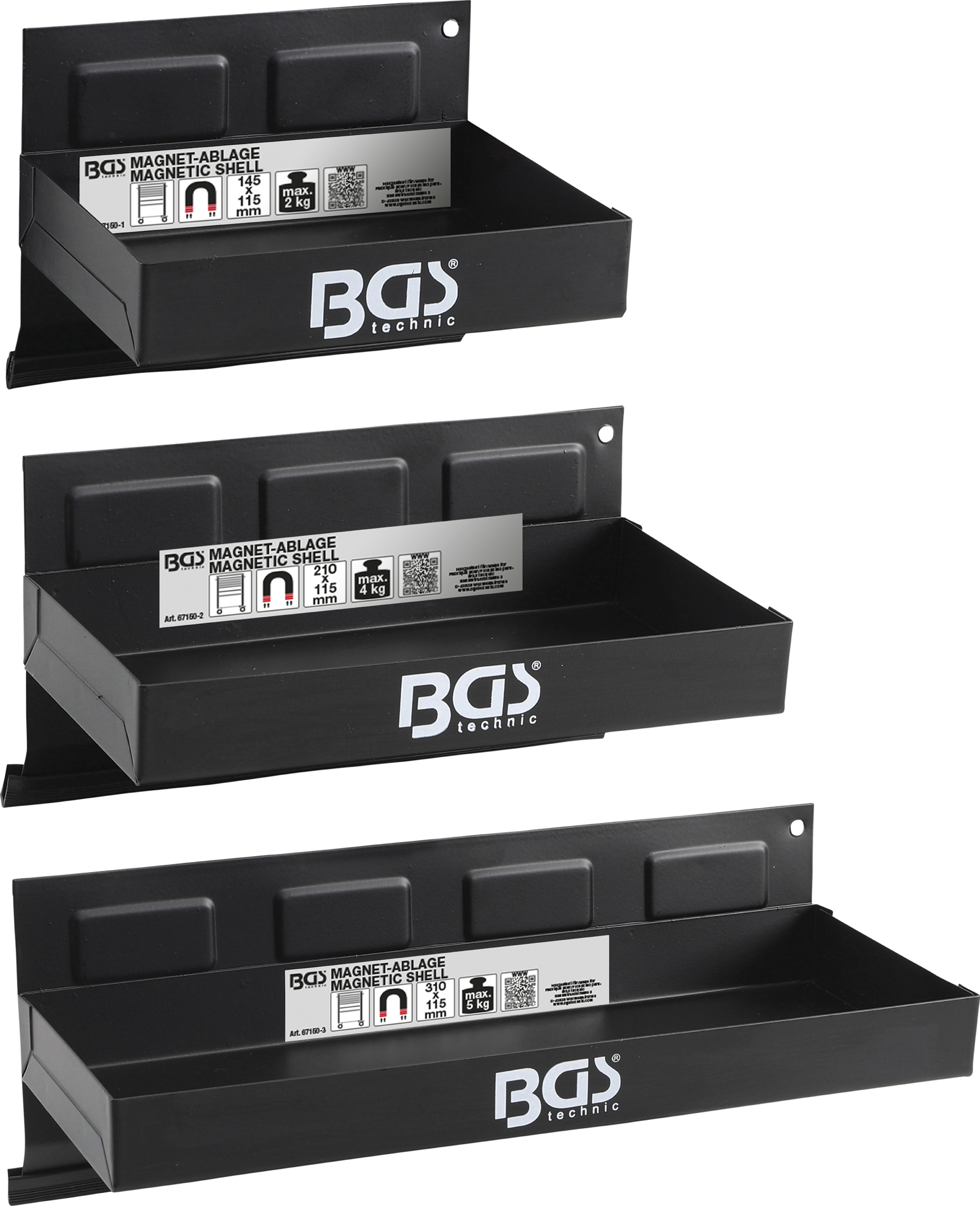 BGS 67150  Set rafturi magnetice, 150-210-310 mm