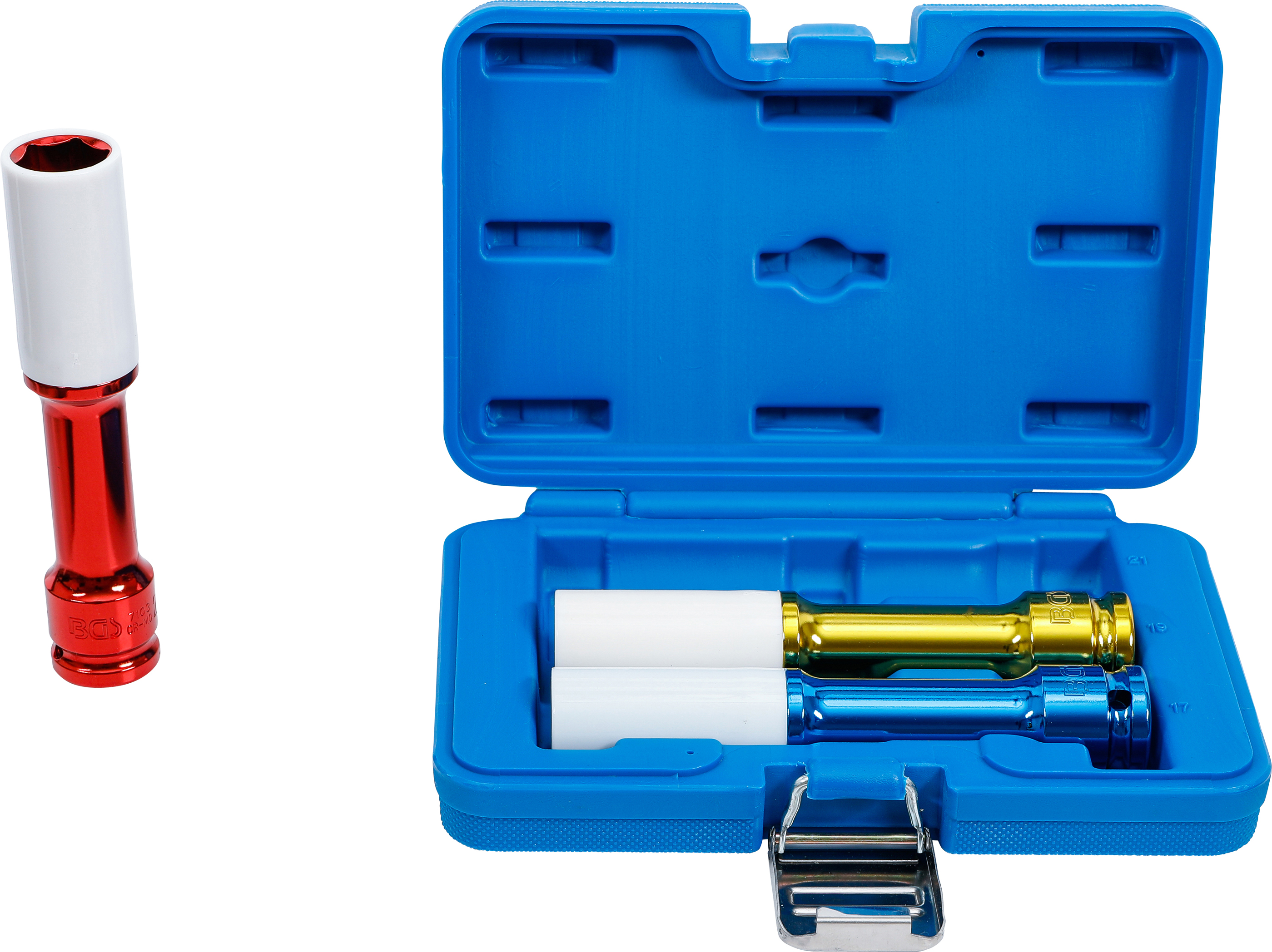 BGS 7100 Set tubulare de impact cu protectie 17-19-21 mm , 1/2", lungime 150 mm