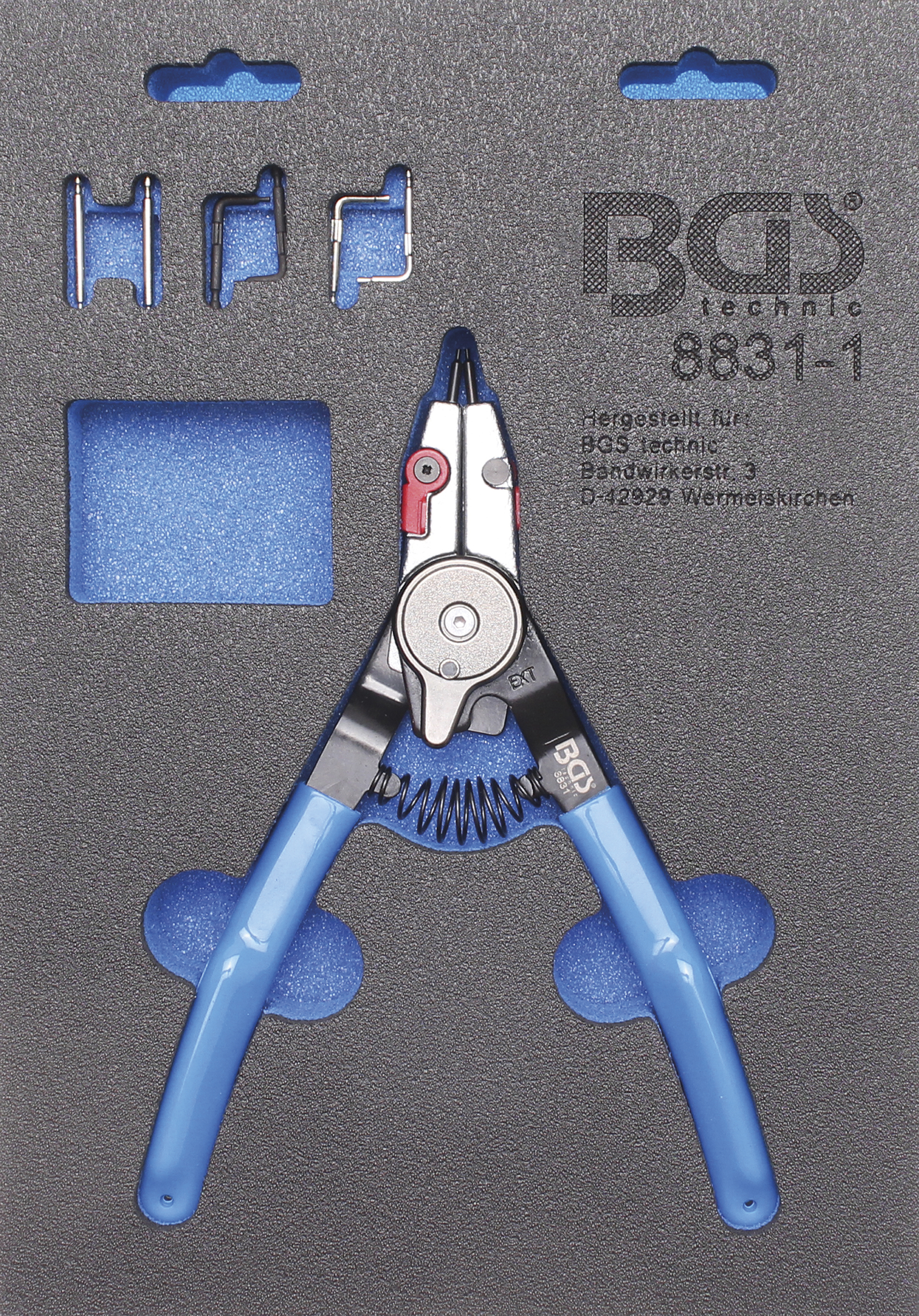 BGS 8831-1 Cleste de sigurante de interior si de exterior cu 4 perechi varfuri de schimb, lungime 180 mm