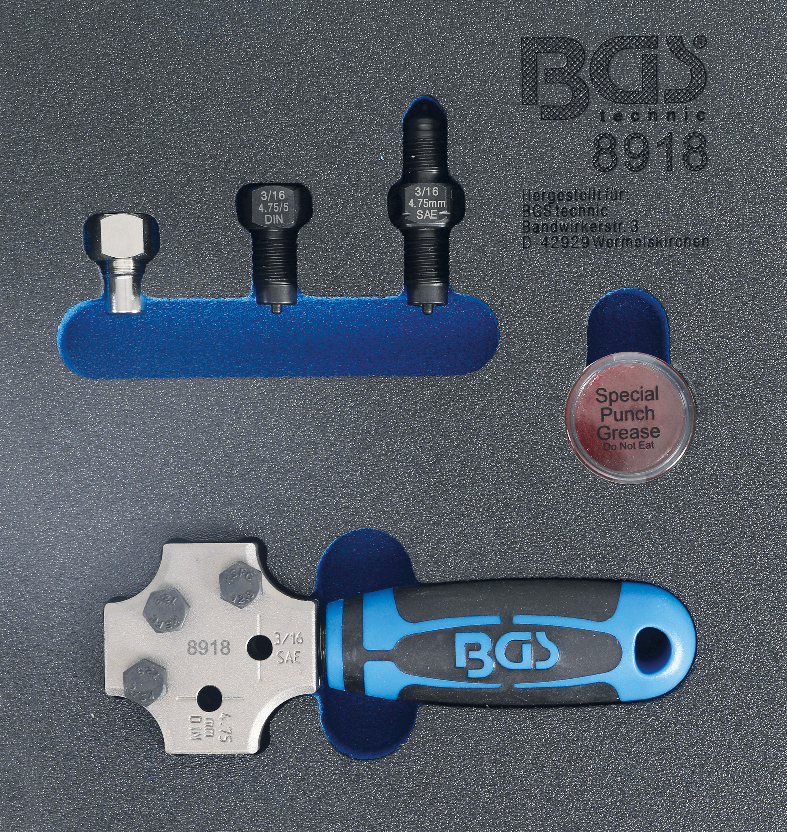BGS 8918  Presa pentru bercuit conducte de frana  | DIN 4.75 mm & 3/16"