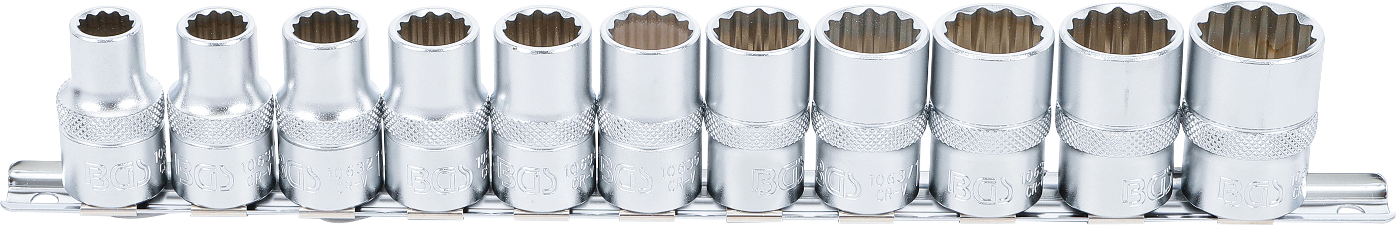 BGS 9107 Set chei tubulare 10 - 21 mm in 12 colțuri, antrenare 12,5 mm (1/2"), 12 piese