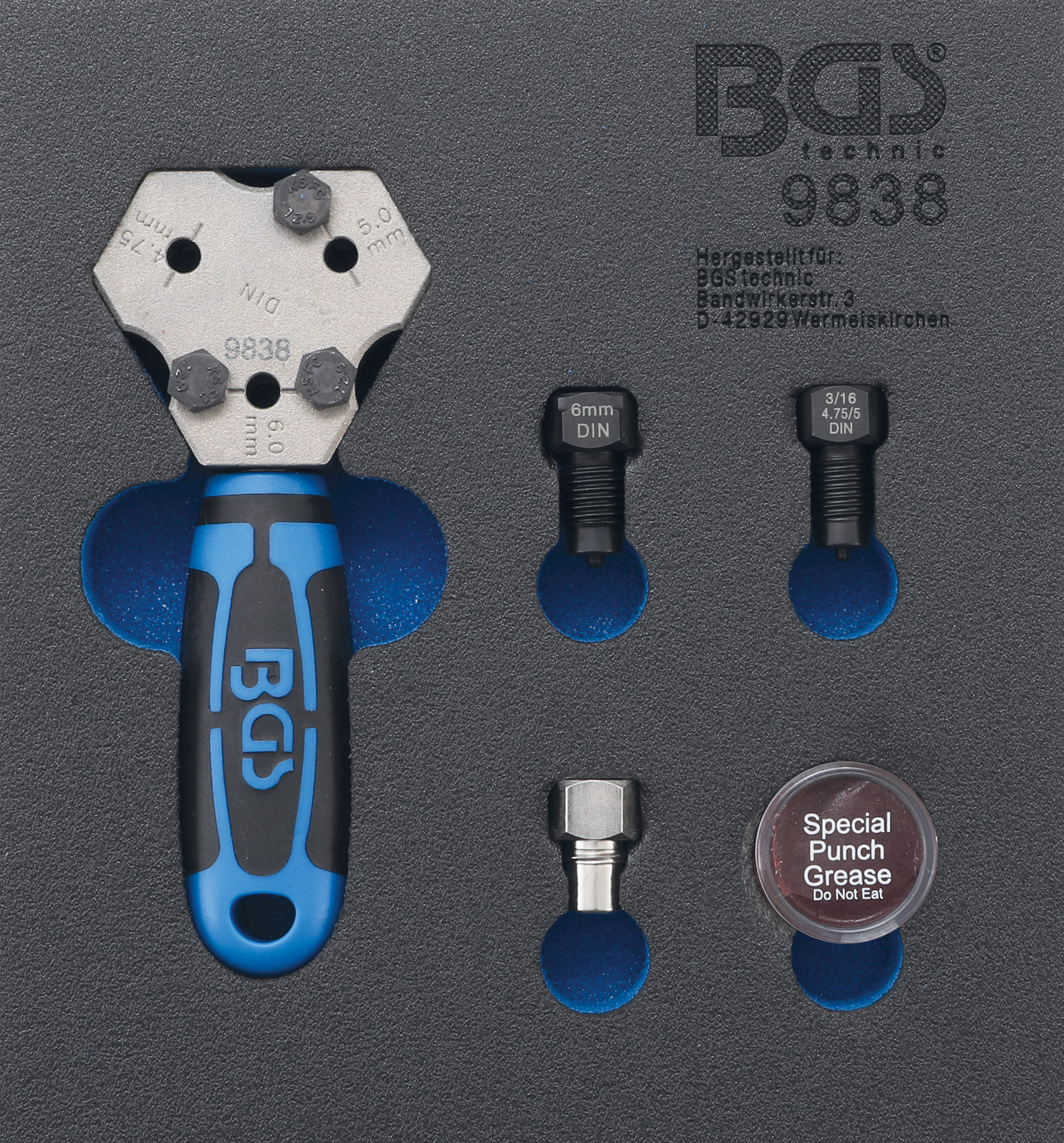 BGS 9838 Aparat pentru bercuit conducte de frana (bordurare) DIN F, 4.75 - 5 -6 mm
