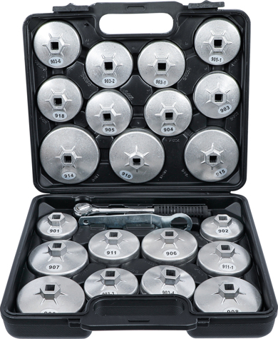 BGS DIY 1035 Set chei pentru filtre de ulei, antrenare 12,5 mm (1/2"), 23 piese