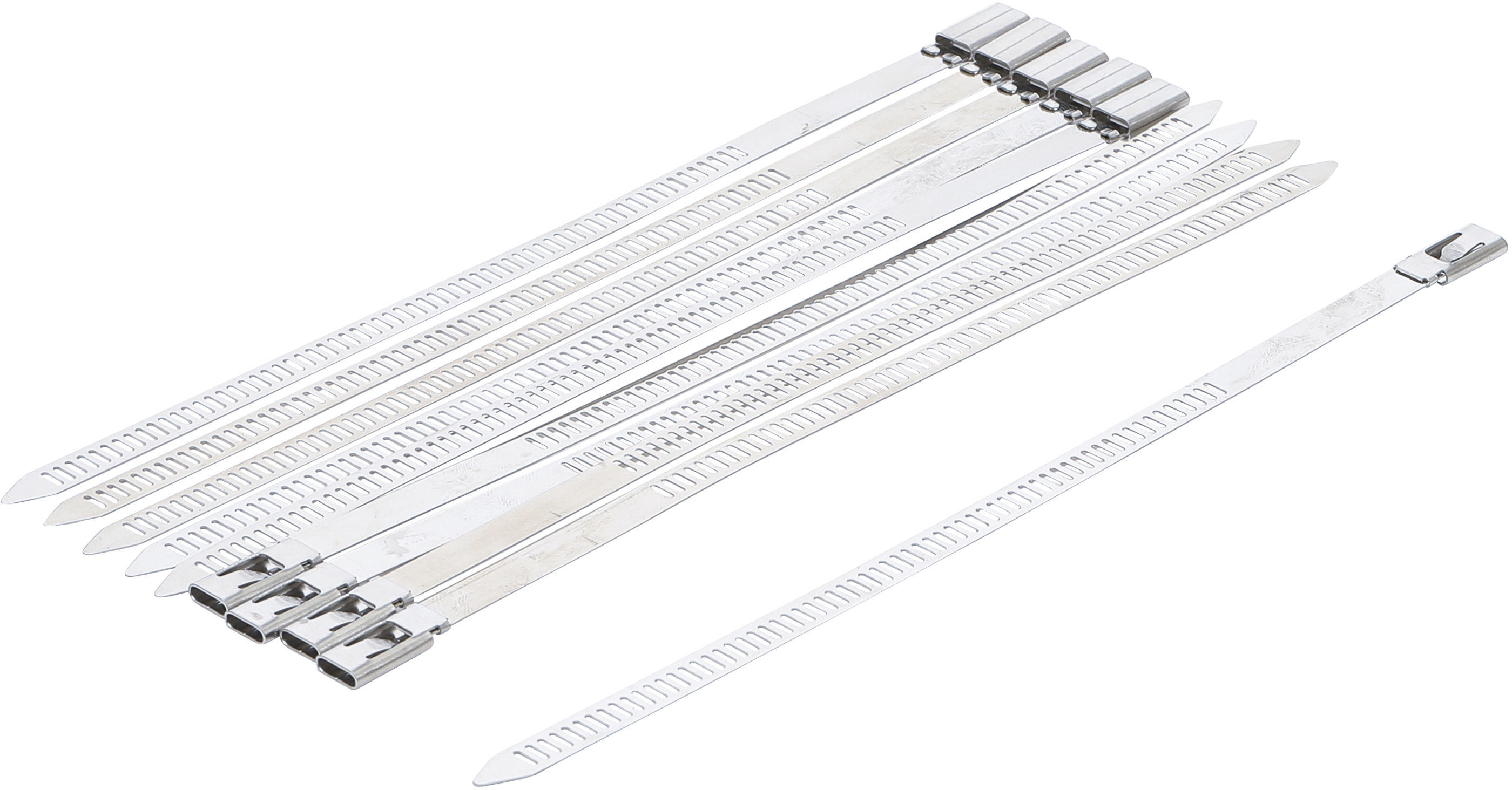 BGS DIY 80780 Set coliere pentru cablu | inoxidabilă | inox | 7,0 x 200 mm | 10 piese