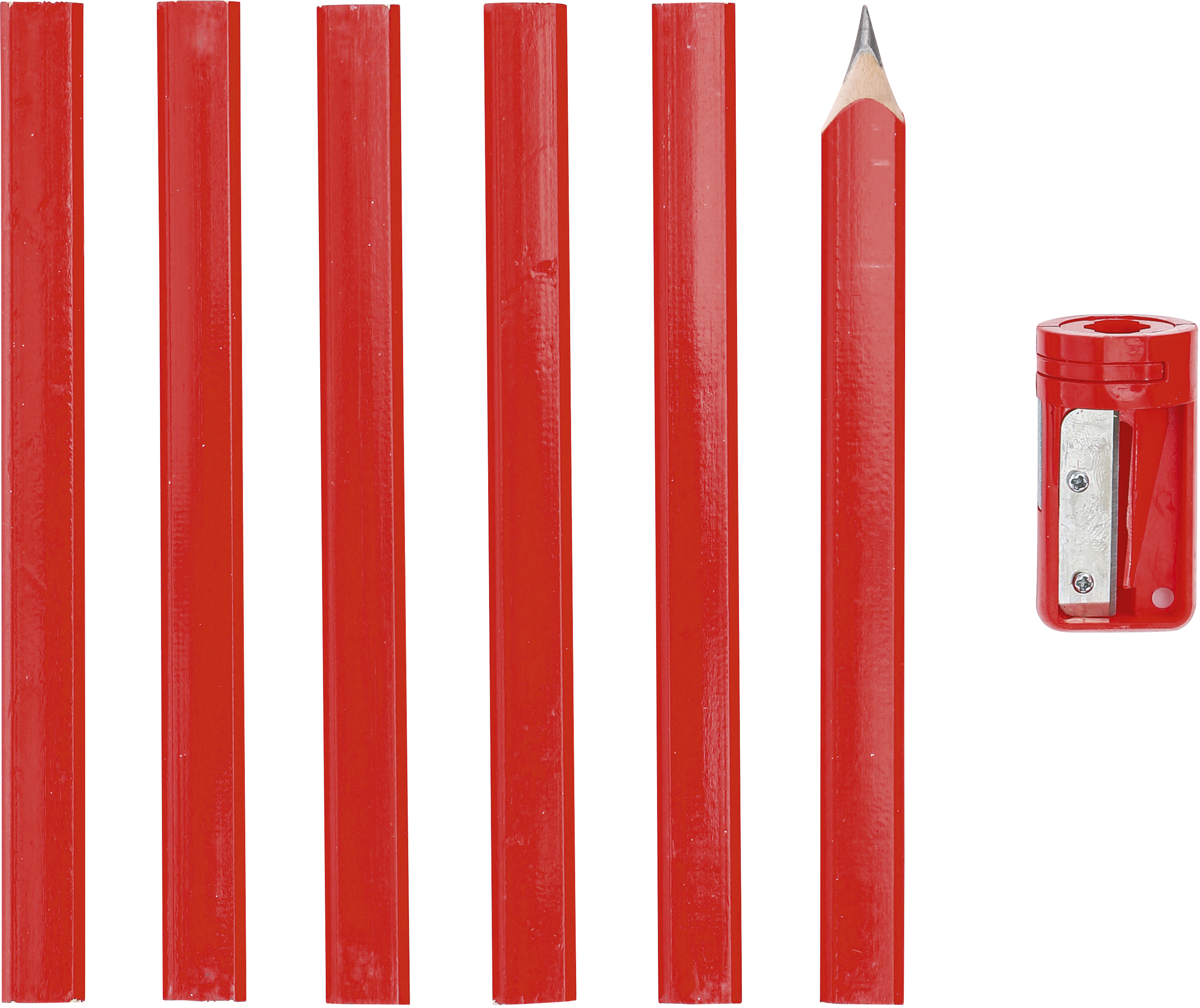 BGS DIY 85853 Creioane tâmplărie | 175 mm | cu ascuţitoare | 7 piese