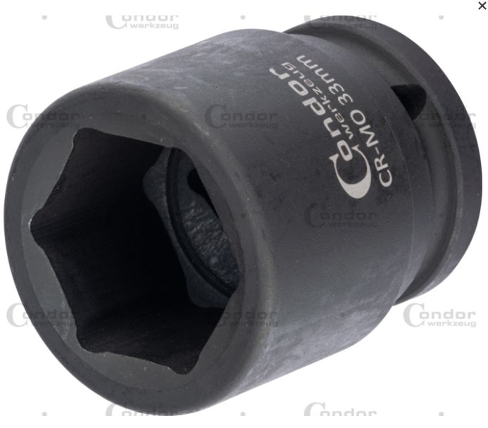 Condor 22600-K33 Tubulara de impact hexagon 33 mm, antrenare 3/4"