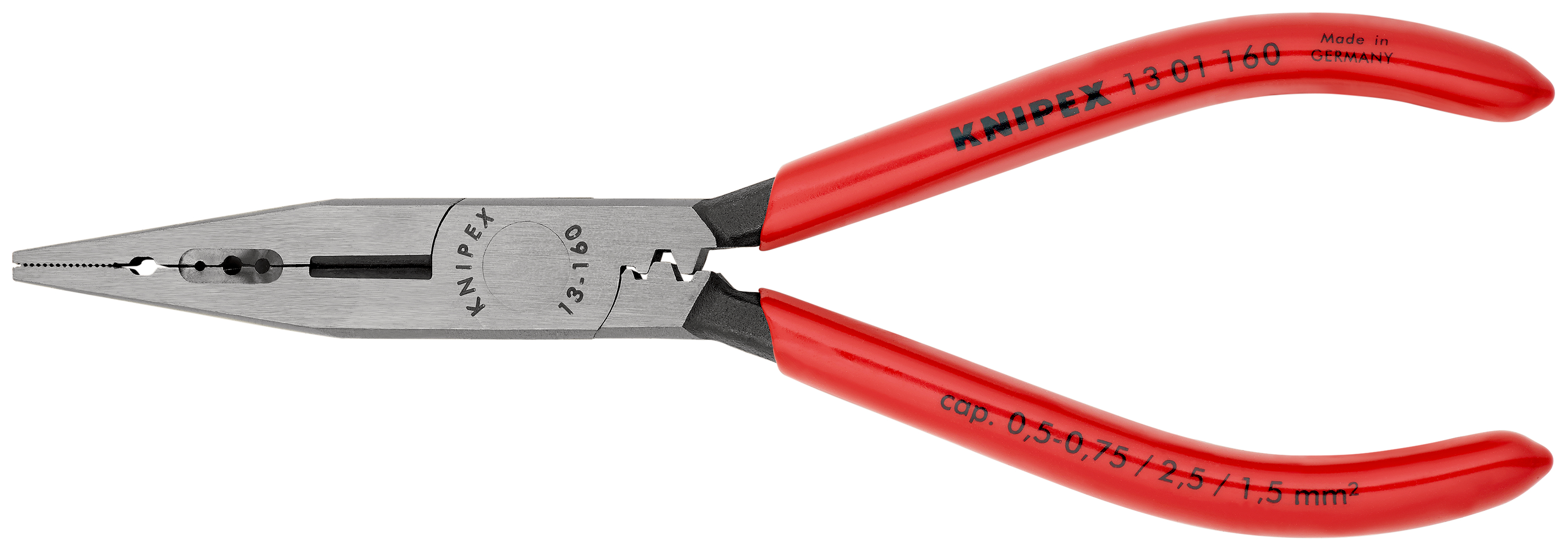 Knipex 1301160 Cleste de cablaj, manere acoperite cu plastic, lungime 160 mm